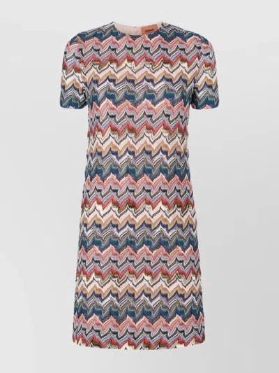 Missoni Short A-line Knit Dress Patterns In Multi