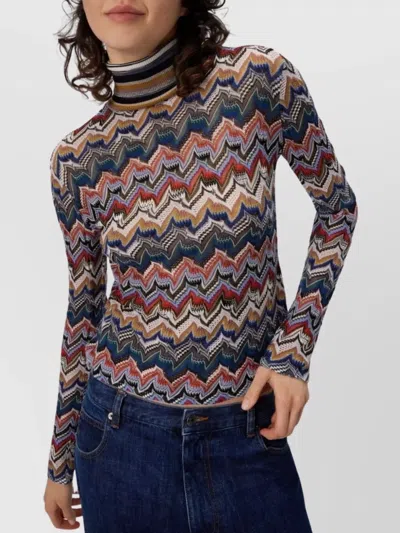 Missoni Slim-fit-rollkragenpullover Aus Strukturierter Spitze In Multi
