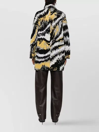 Missoni Abstract Pattern Double Breasted Wool Coat In Multi