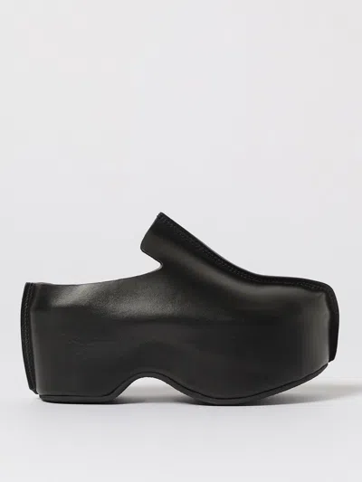 Jw Anderson Leather Slide Platform Clogs In Black