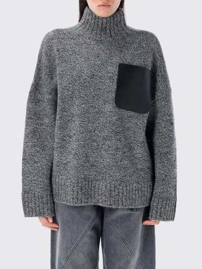 Jw Anderson J. W. Anderson Leather Patch Pocket Jumper In Gray