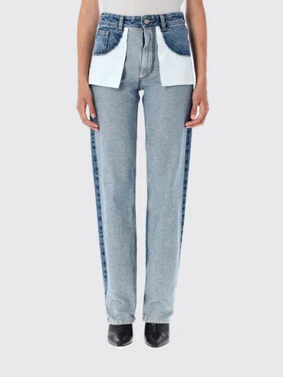 Mm6 Maison Margiela Mm6 By Maison Margiela Reversed Front Jeans In Blue
