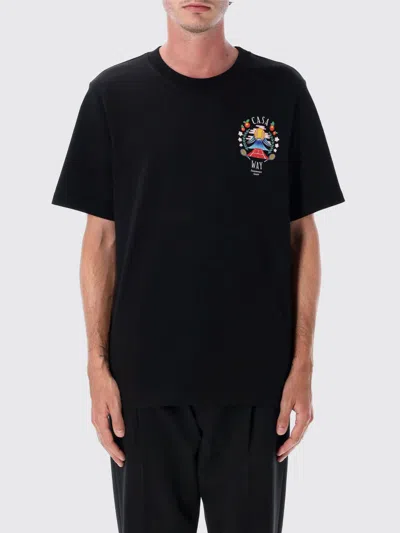 Casablanca Graphic Emblem T-shirt In Soft Organic Cotton In Black