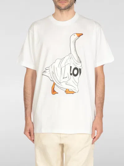 Moschino Organic Cotton Jersey T-shirt Goose In White