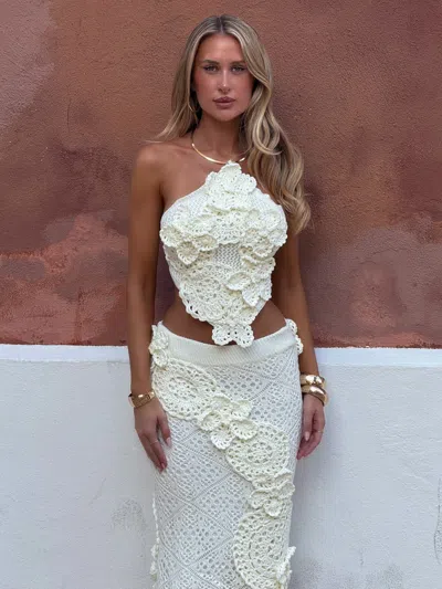 Outcast Palmina Midi Skirt White