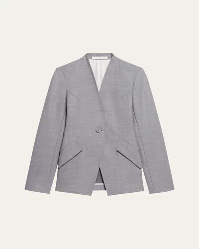 Helmut Lang Apex Sculpted Single Button Blazer In Gray