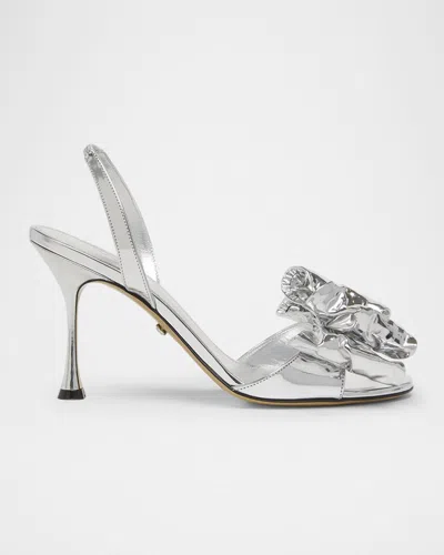 Mach&mach Mach & Mach Le Cadeau Silver Wrapped Leather Pumps In Silver