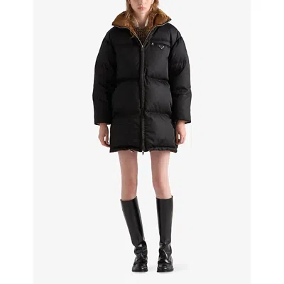 Prada Re-nylon Down Jacket In Black