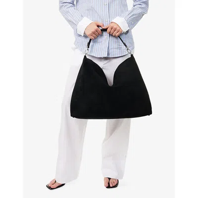 Totême Womens Black Bevel Suede Tote Bag In Black