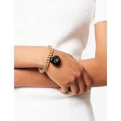 Valentino Garavani Crystal-embellished Coeur Royal Bracelet In Gold