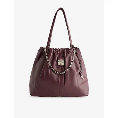Marc Jacobs The Cristina Chain-embellished Drawstring Tote Bag In Purple