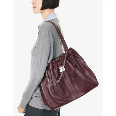 Marc Jacobs The Cristina Chain-embellished Drawstring Tote Bag In Purple