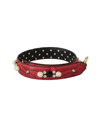 Dolce & Gabbana Leather Bag Strap In Red