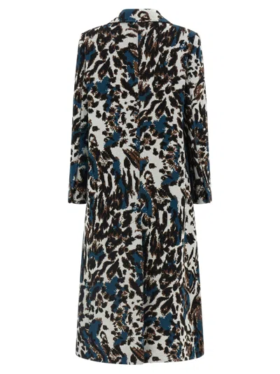 Missoni Long Animal Print Coat Featuring Pockets In Black