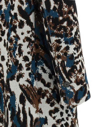 Missoni Long Animal Print Coat Featuring Pockets In Black