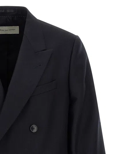 Dries Van Noten Double Breasted Wool Jacket With Notched Lapels