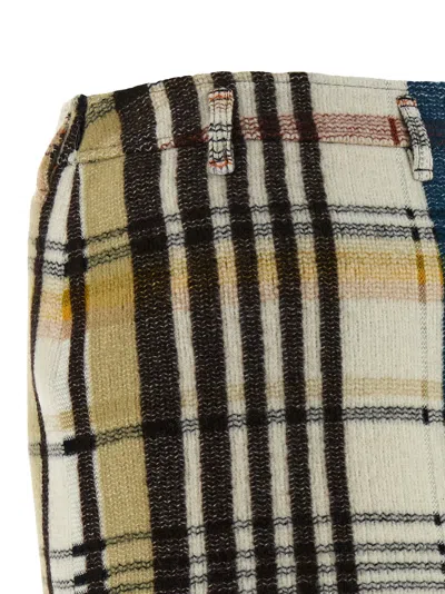 Missoni Plaid Mini Skirt Belt Loops In White