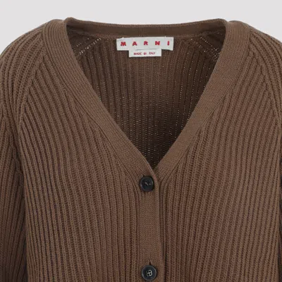 Marni Cardigan With "color Block" Pattern In Brown