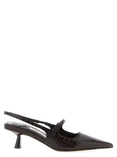 Jimmy Choo Didi 45 Brown Crocodile Effect Neckline