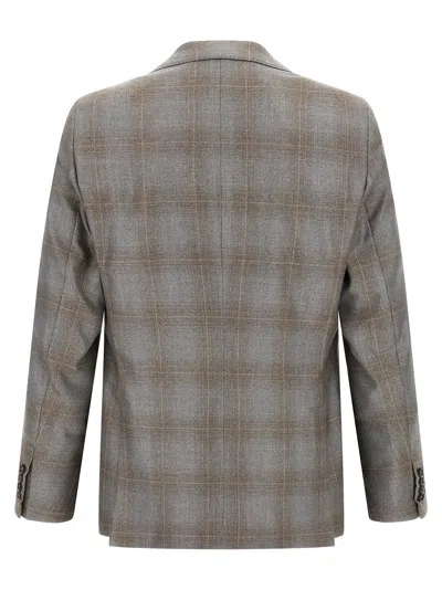 Pal Zileri Double-breasted Blazer Featuring Notch Lapel In Gray