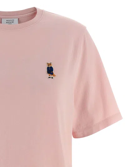 Maison Kitsuné Light Pink T-shirt With Logo Patch In Pink