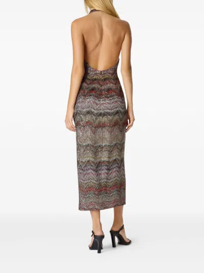 Missoni Halter Neck Mini Dress With Open Back In Neutral