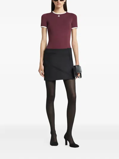 Courrèges T-shirts And Polos In Burgundy