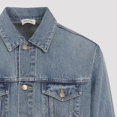 Fear Of God Light Blue Denim Jacket With Button-up Front And Vintage Finish In Blue