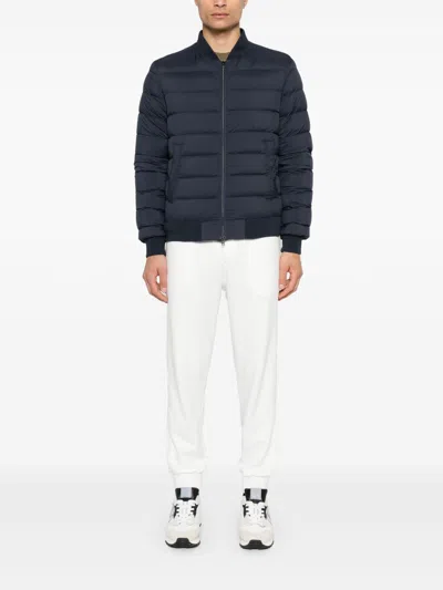 Herno Short Down Jacket Baseball Collar In Blue