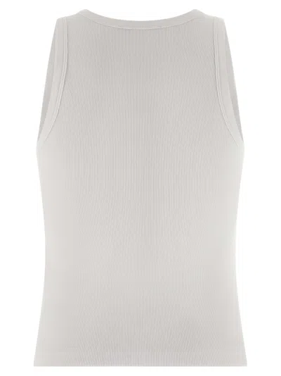 Givenchy Women Slim Tank Top With Logo Print In White