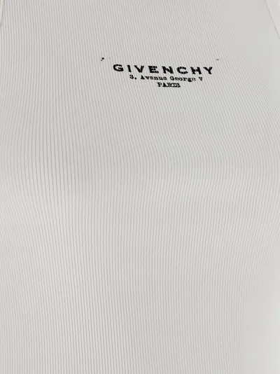 Givenchy Women Slim Tank Top With Logo Print In White