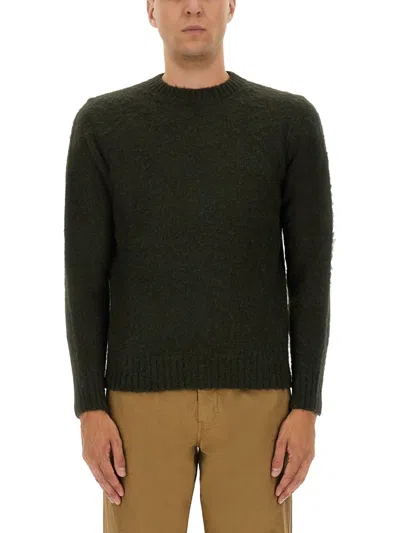 Aspesi Relaxed Fit Wool Jersey Sweater In Black