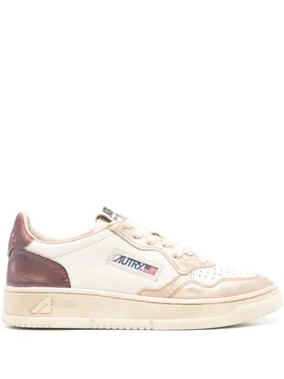 Autry White Low Top Sneakers In Neutral