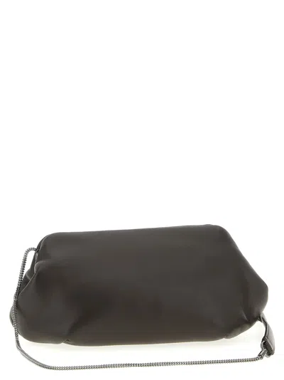 Brunello Cucinelli Chain Strap Shoulder Bag With Soft Texture In Gray