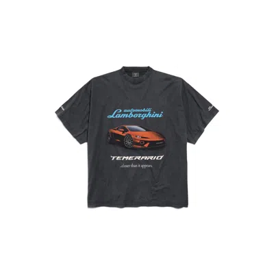 Balenciaga Black Cotton Lamborghini T-shirt In Black