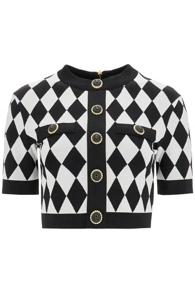 Balmain Embroidered Viscose Blend Top In Black