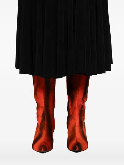 Norma Kamali Flared Pleated High-waisted Midi Skirt In Black