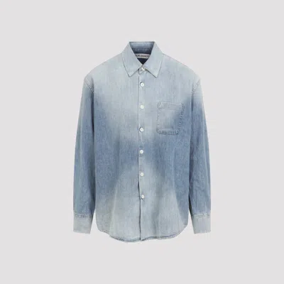 Our Legacy Long Sleeve Shirt With Chest Pocket Design In Blue