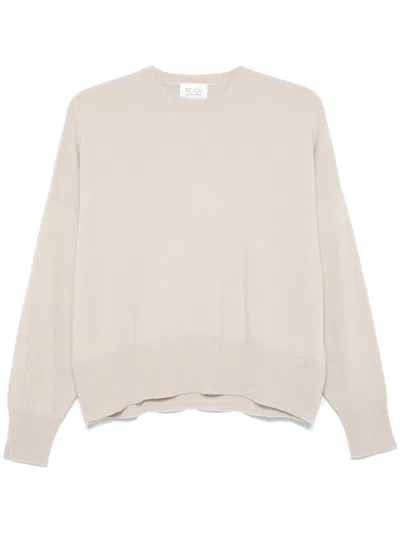 Beyou Cashmere Crewneck Sweater In Neutral