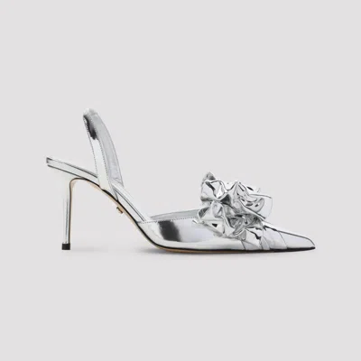 Mach&mach Mach & Mach Le Cadeau Silver Wrapped Leather Pumps In Metallic