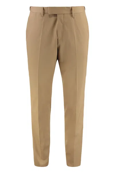 Hugo Boss Boss Wool Blend Trousers In Neutral