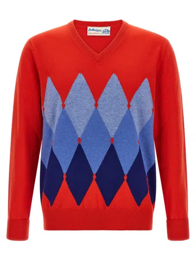 Ballantyne Argyle Pattern Sweater Sweaters And Cardigans Red In Red