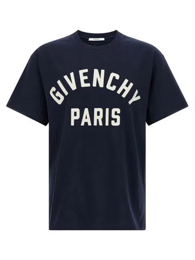 Givenchy Men Black Crewneck T-shirt With Maxi Logo Lettering On The Front In Cotton Man