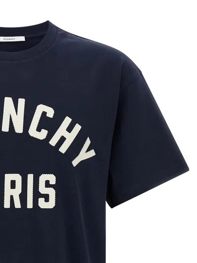 Givenchy Men Black Crewneck T-shirt With Maxi Logo Lettering On The Front In Cotton Man