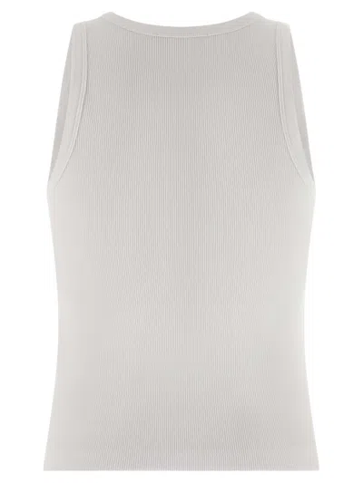 Givenchy Women Slim Tank Top With Logo Print In White
