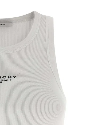 Givenchy Women Slim Tank Top With Logo Print In White