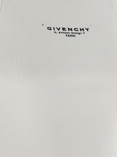 Givenchy Women Slim Tank Top With Logo Print In White