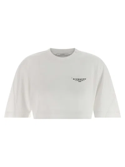Givenchy Cropped Fit T-shirt In Cotton With Stamp Print Clothing In White