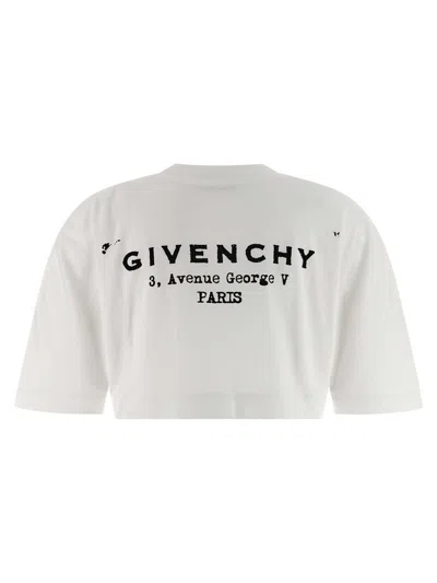 Givenchy Cropped Fit T-shirt In Cotton With Stamp Print Clothing In White