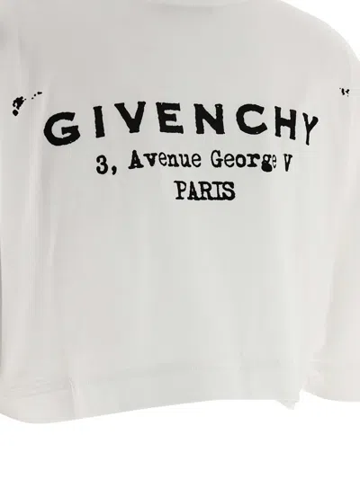 Givenchy Cropped Fit T-shirt In Cotton With Stamp Print Clothing In White